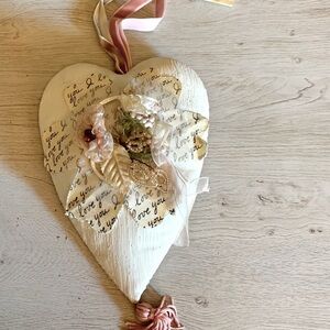 Hallmark “Love” Hanging Heart with beads, lace ...